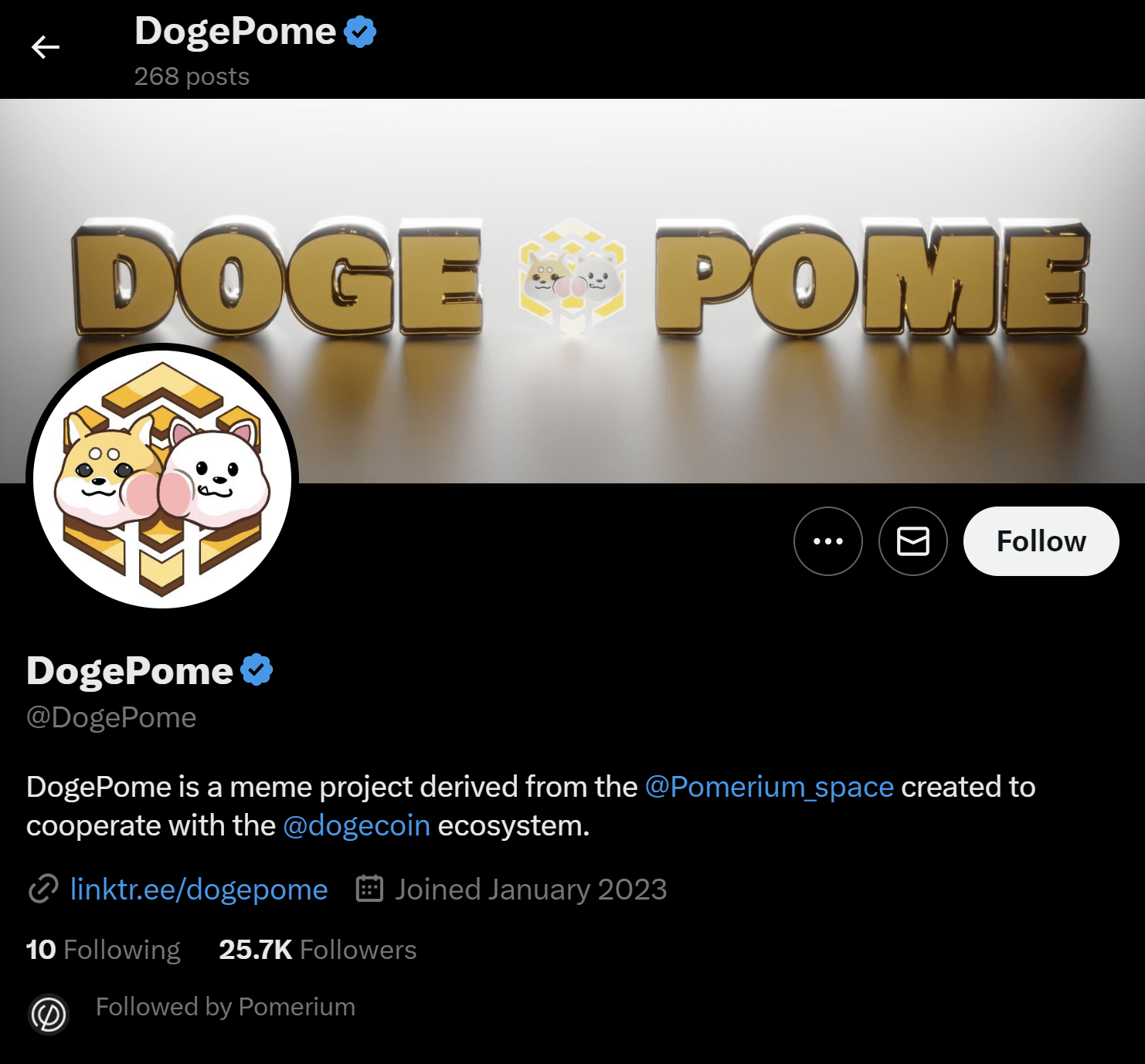 도지포메(Dogepome)의 트워터(X)