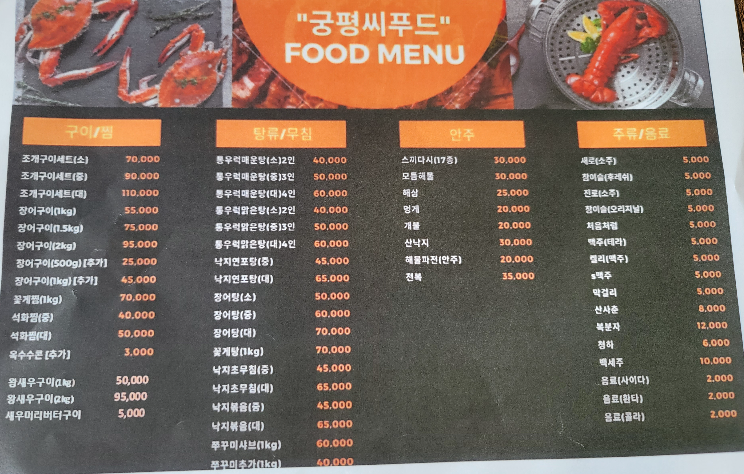 메뉴판