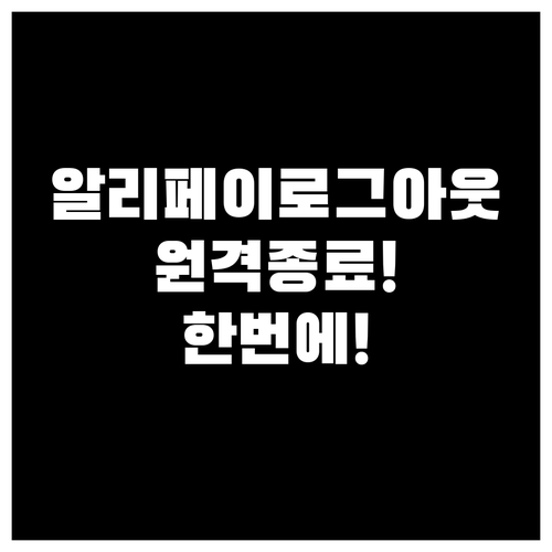 알리페이 로그아웃부터 기기 원격 종료..