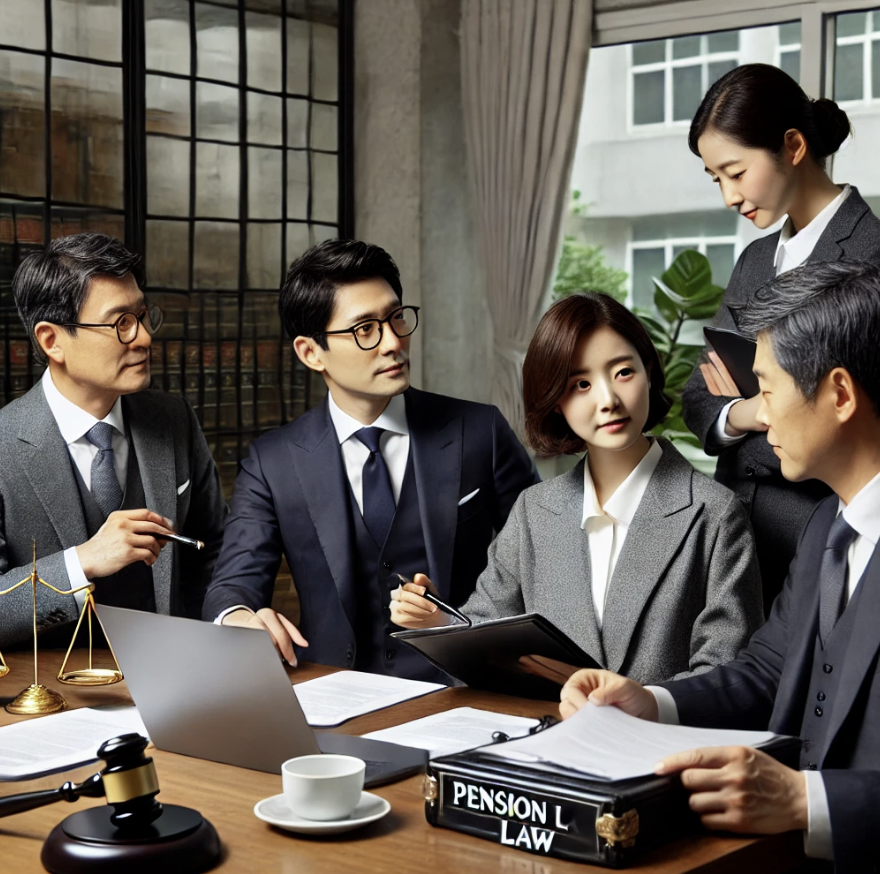 연금 법률에 초점을 맞춘 전문가들의 회의 모습