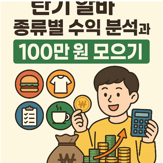 단기 알바 종류별 수익 분석과 100만 원 모으기