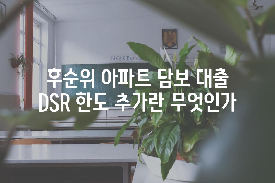후순위 아파트 담보 대출 DSR 한도 추가란 무엇인가