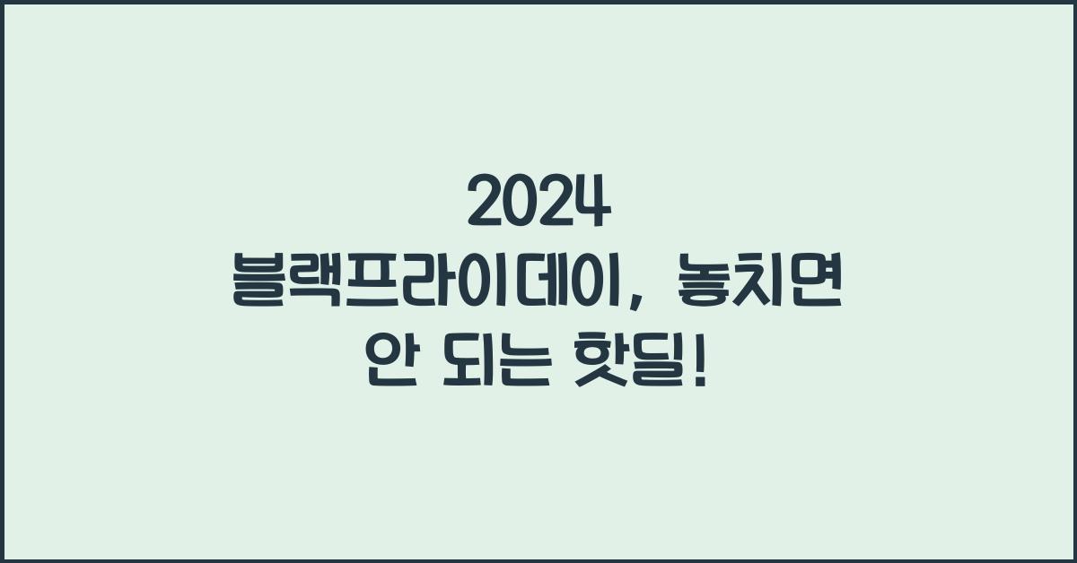 2024 블랙프라이데이