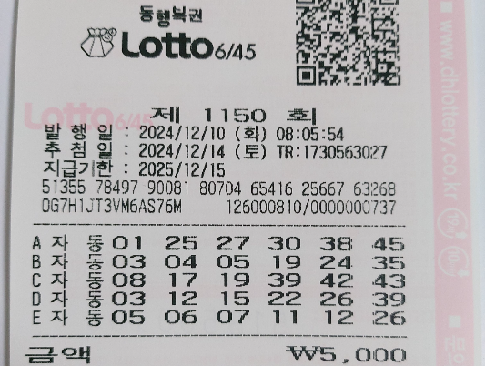 1150회 자동 화요일