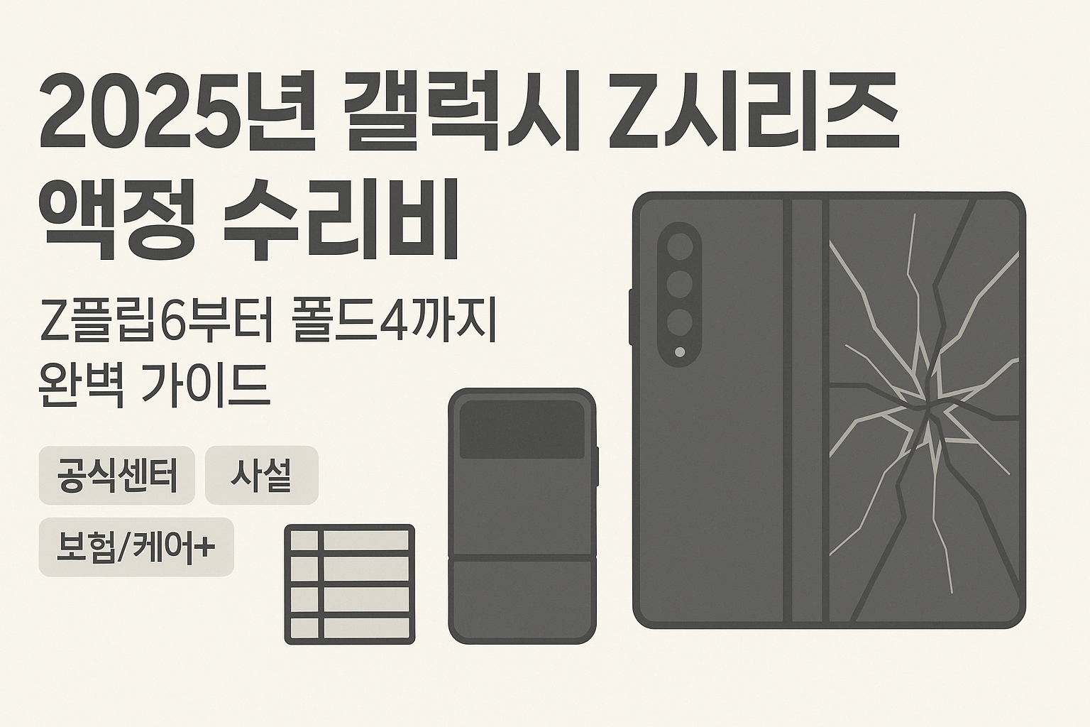 2025년 갤럭시 Z시리즈 액정 수리비 총정리: Z플립6부터 폴드4까지 완벽 가이드