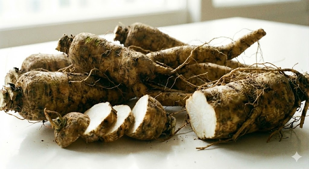 사포닌 성분이 풍부하여 기관지 점막을 보호하고 미세먼지 배출에 도움을 주는 신선한 더덕