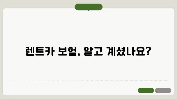 렌트카 보험종류