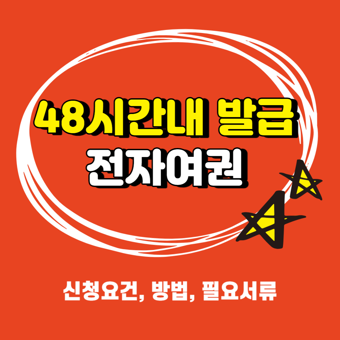 48시간내 전자여권 발급 요건, 신청방법