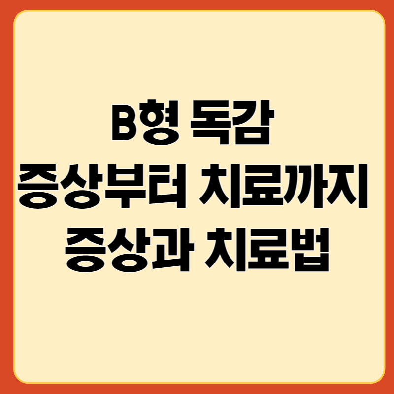 B형독감 증상과 치료