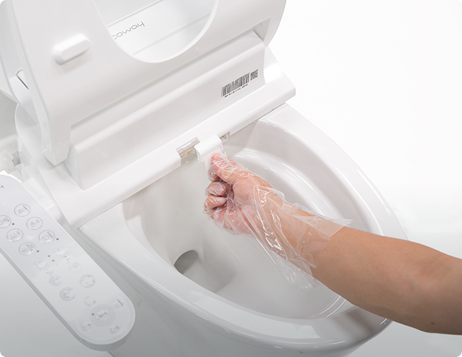 비데 노즐 청소 및 유지관리 장면