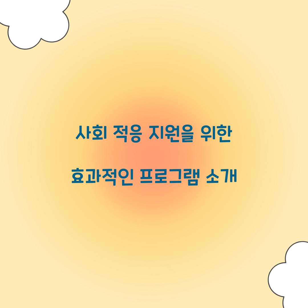사회 적응 지원