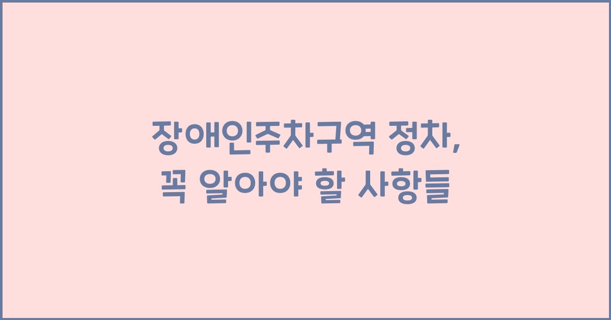 장애인주차구역 정차