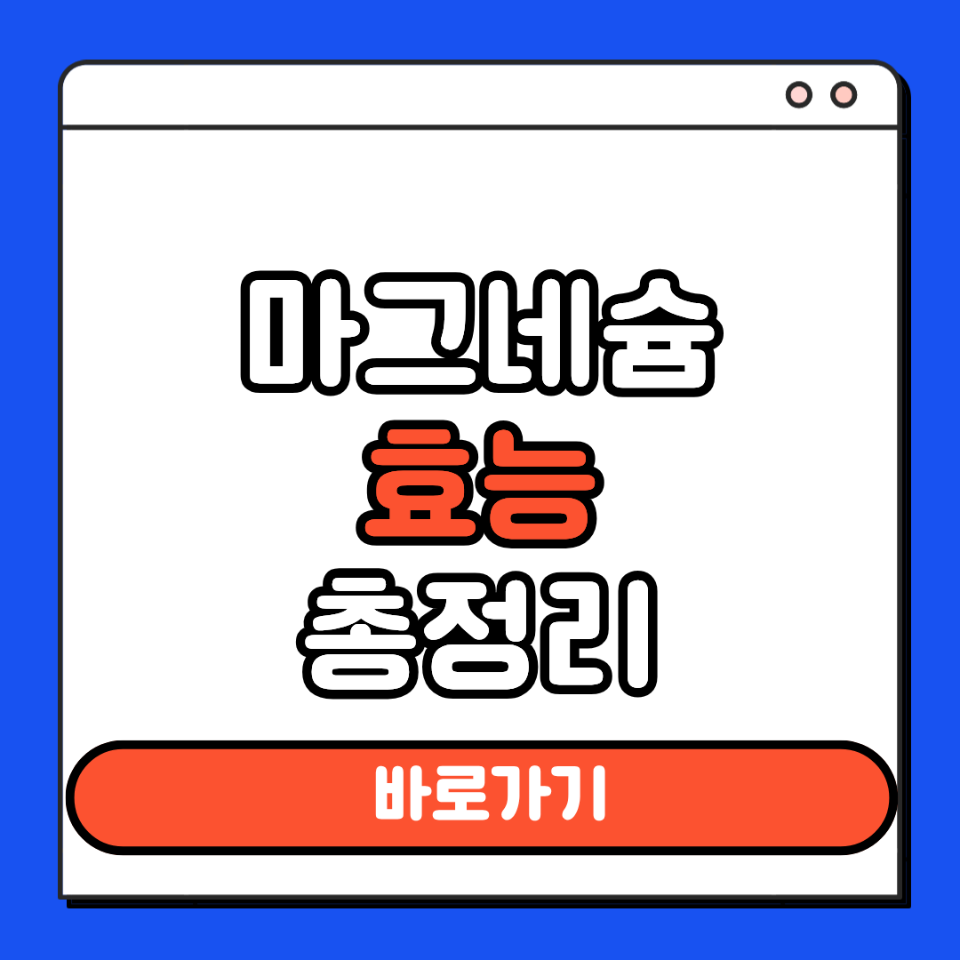 마그네슘 효능 총정리