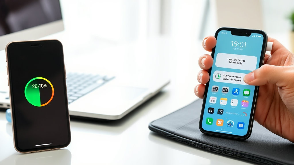 배터리 충전 잔량이 20-80%인 스마트폰 화면