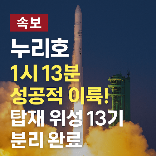 대한민국 우주 독립 선언! 누리호 13기 위성 분리 성공