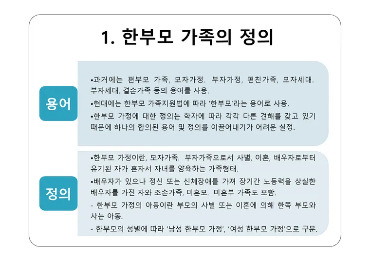 한부모가정 자격조건