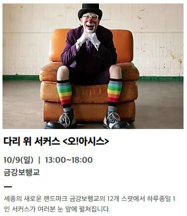 세종축제&amp;#44; 10월 세종호수공원&amp;#44; 중앙공원&amp;#44;금강보행교!