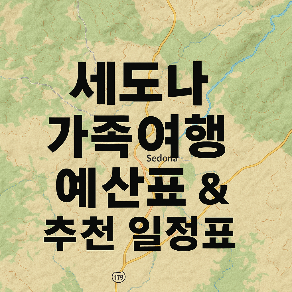 세도나 가족여행 3박 4일 예산과 일정표를 강조한 요약 썸네일 이미지