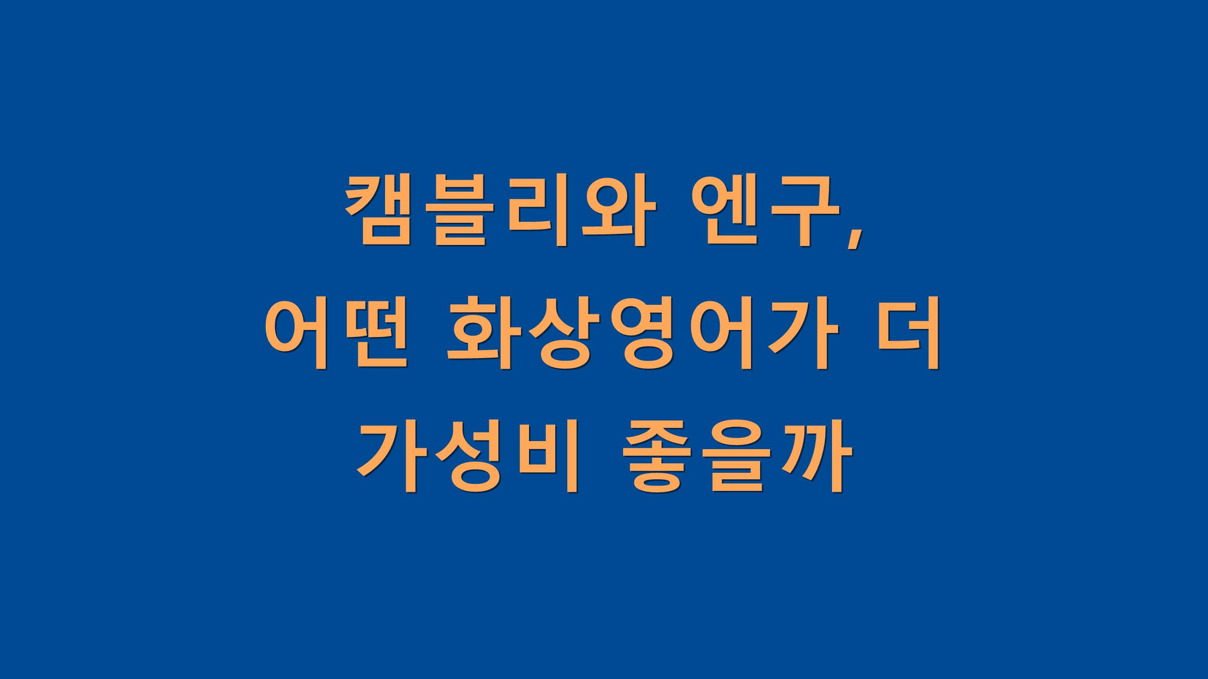 캠블리와 엔구, 어떤 화상영어가 더 가성비 좋을까