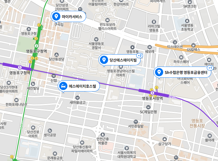 당산에스에이치빌 지도