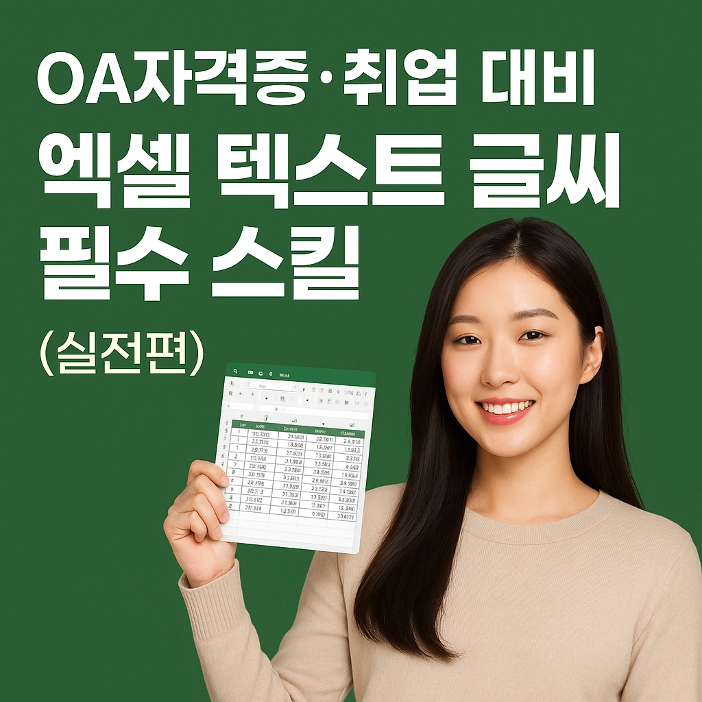 OA자격증&middot;취업 대비 엑셀 텍스트 글씨 필수 스킬 (실전편)