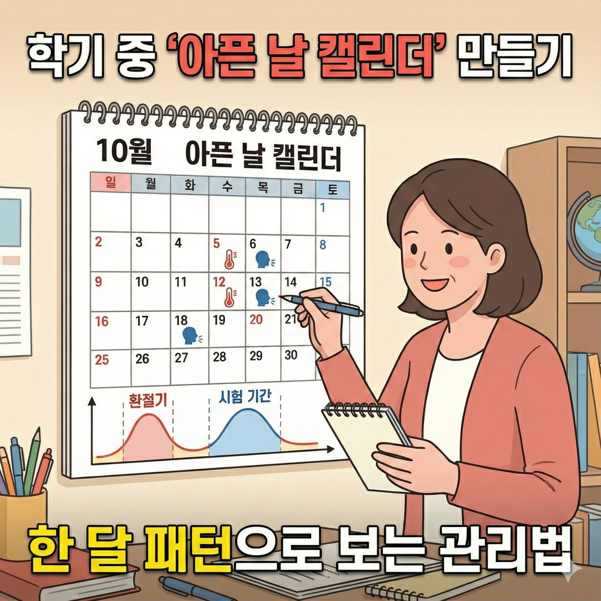 학기 중 &lsquo;아픈 날 캘린더&rsquo; 만들기: 한 달 패턴으로 보는 관리법