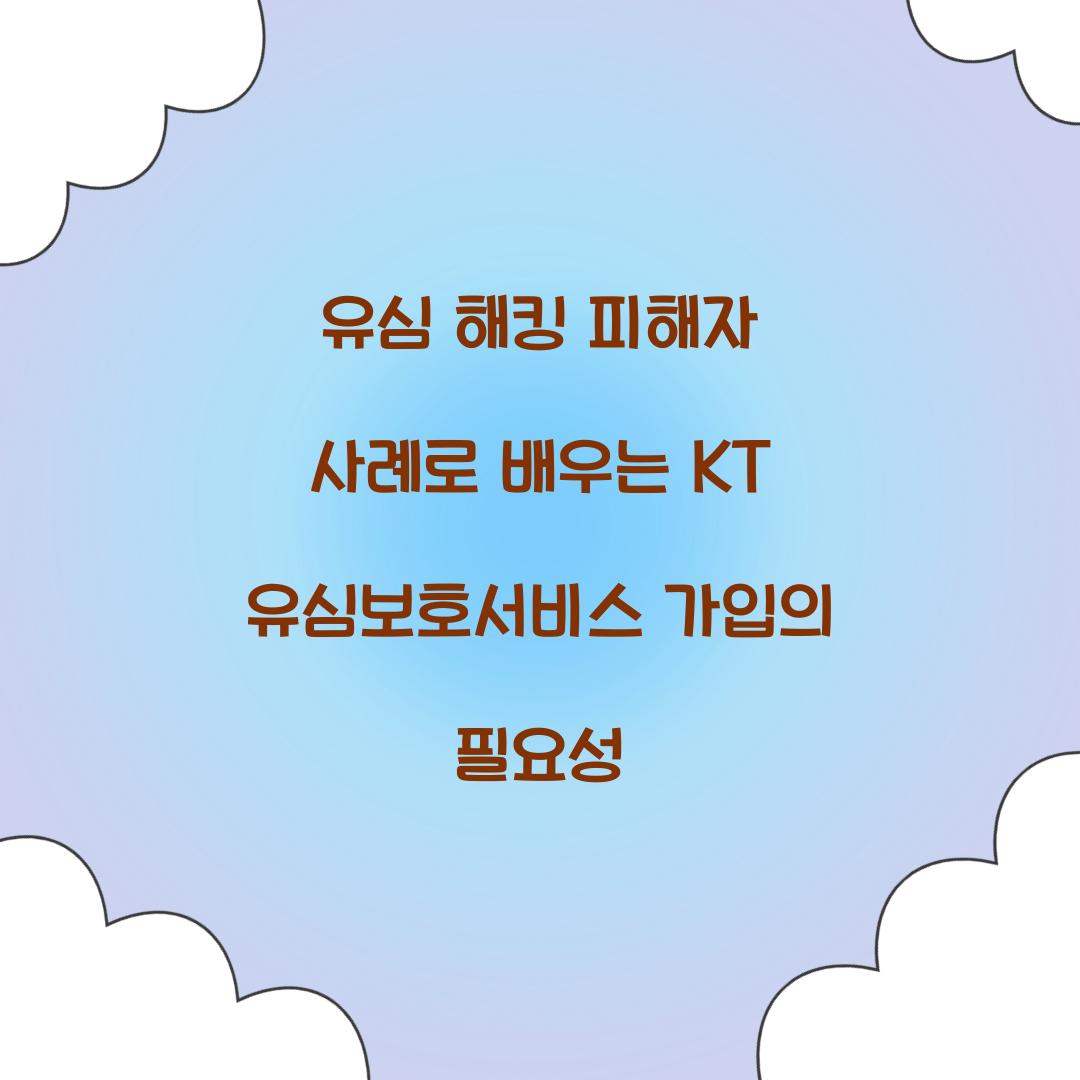 유심 해킹 피해자 사례로 배우는 KT 유심보호서비스 중요성