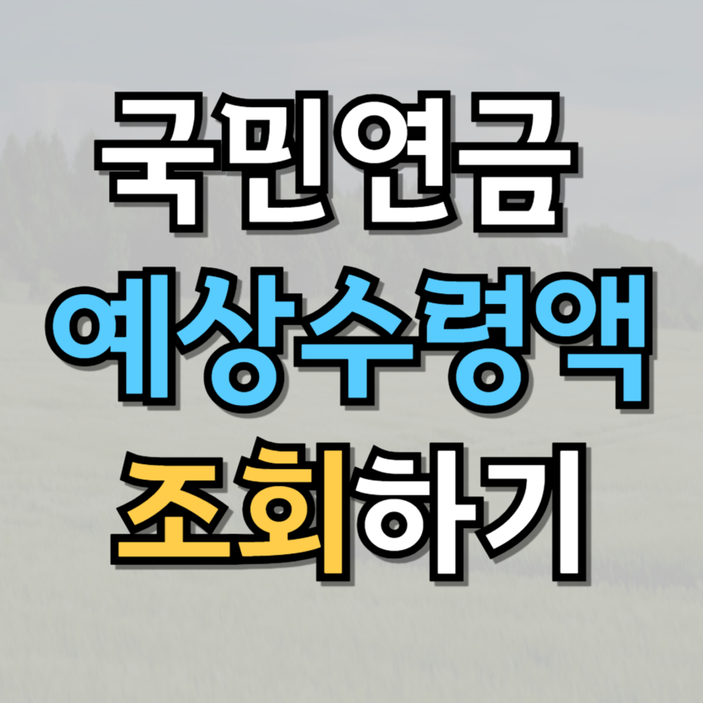 국민연금 예상수령액 조회 신청 방법