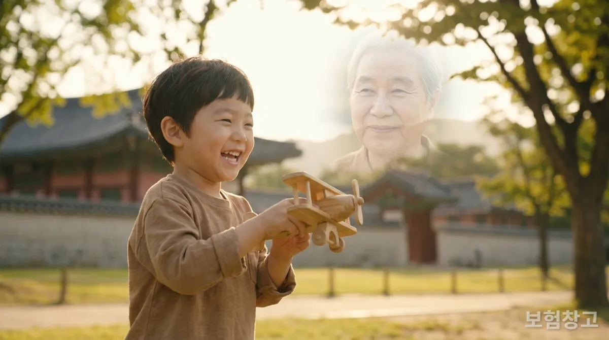 100세 만기 태아보험의 평생 보장을 상징하는 아이와 노년층의 모습