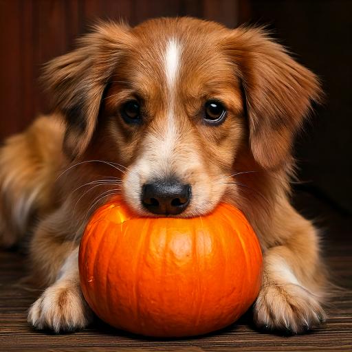 강아지 단호박 맛있게 먹는 모습