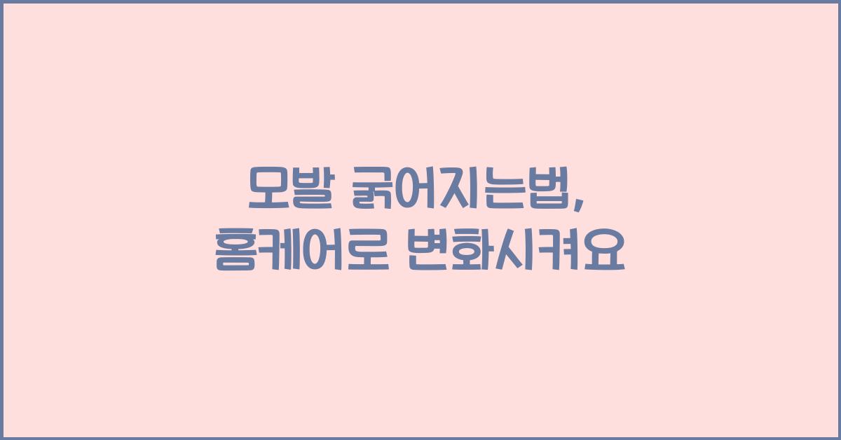 모발 굵어지는법