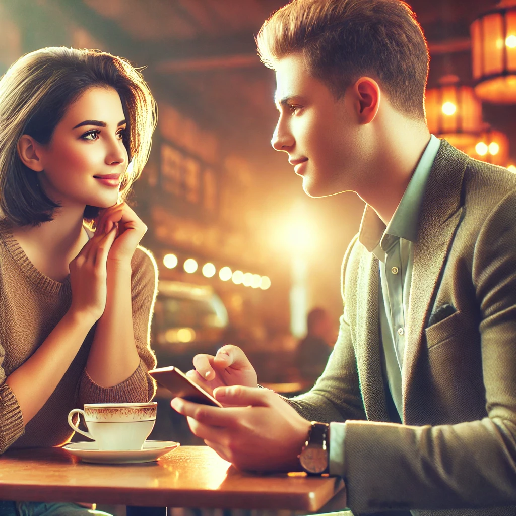 "MZ세대 연애 트렌드를 반영한 카페 데이트 장면"