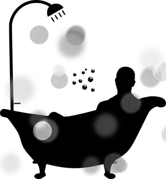 욕조에-들어가-반신욕-즐기는-사람