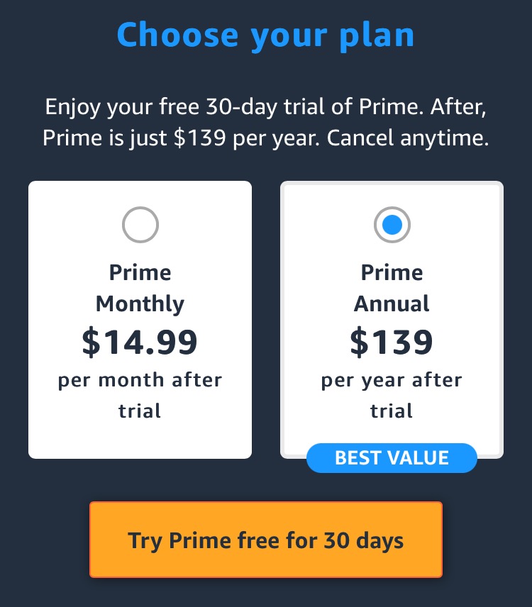 아마존 프라임 한 달 무료체험6