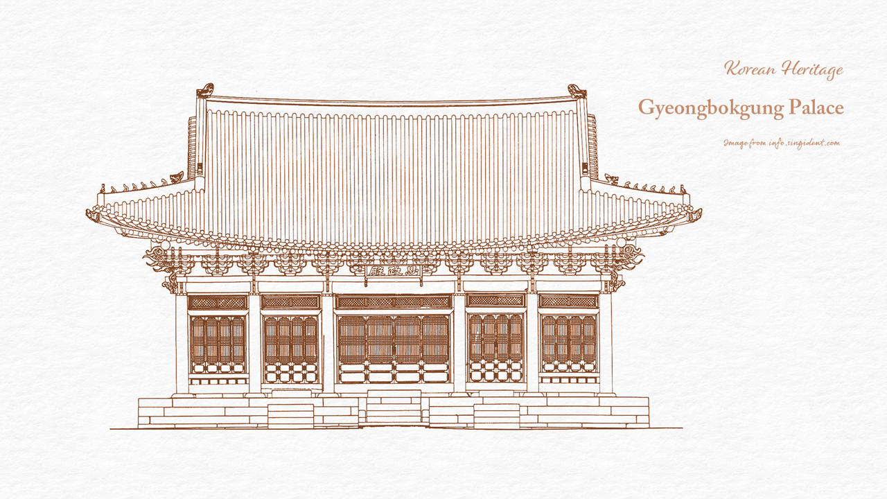 06 경복궁 사정전 도면 흰색배경 C - Gyeongbokgung Palace, Korean Heritage 경복궁배경화면