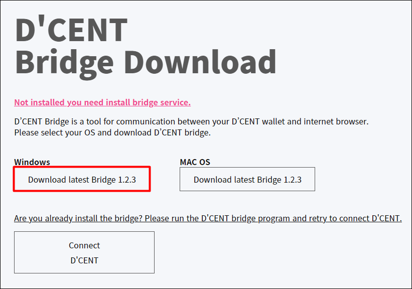 윈도우용 디센트, 카이카스간 브릿지 설치