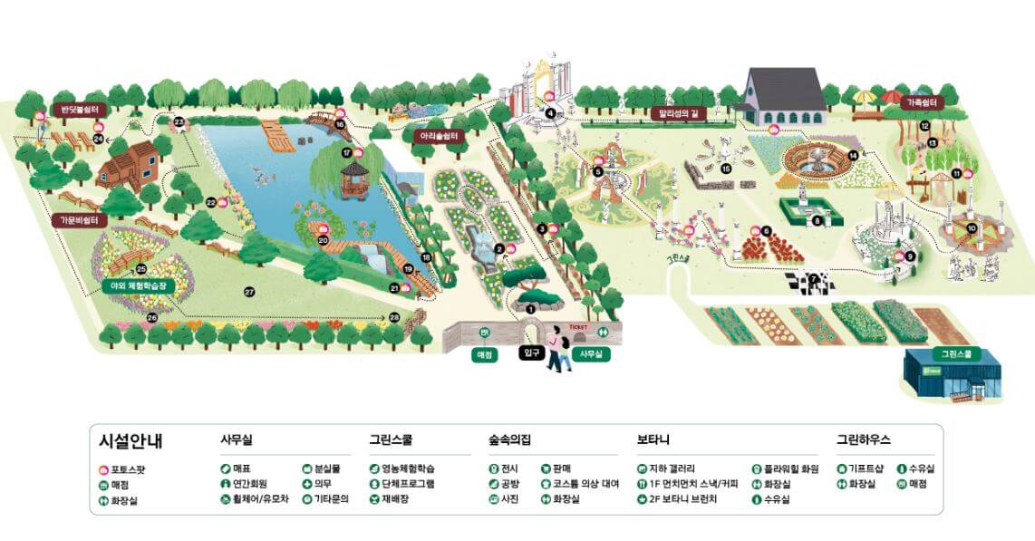 벽초지 수목원 안내도