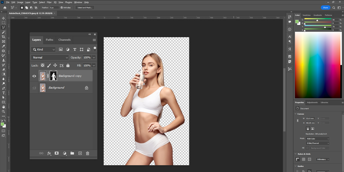 포토샵 자동 누끼 따기