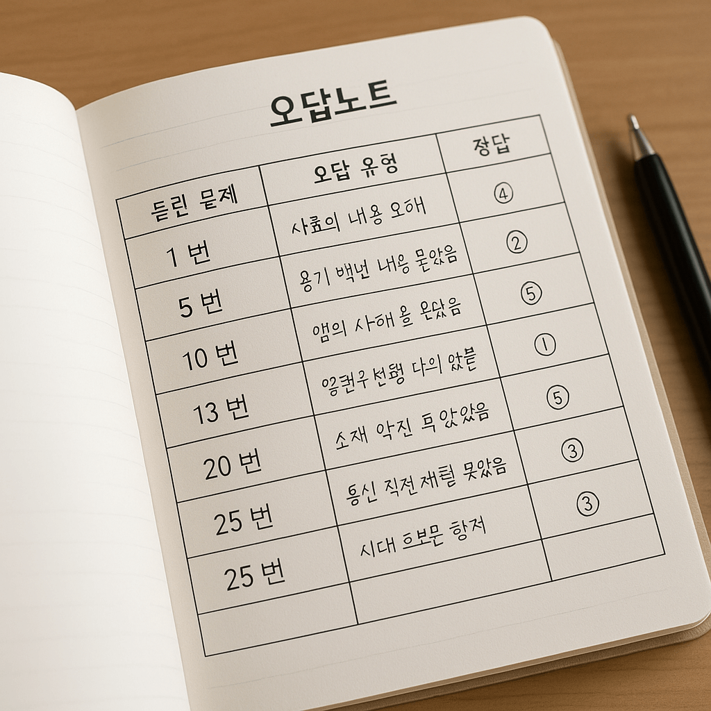 한국사능력검정시험 준비