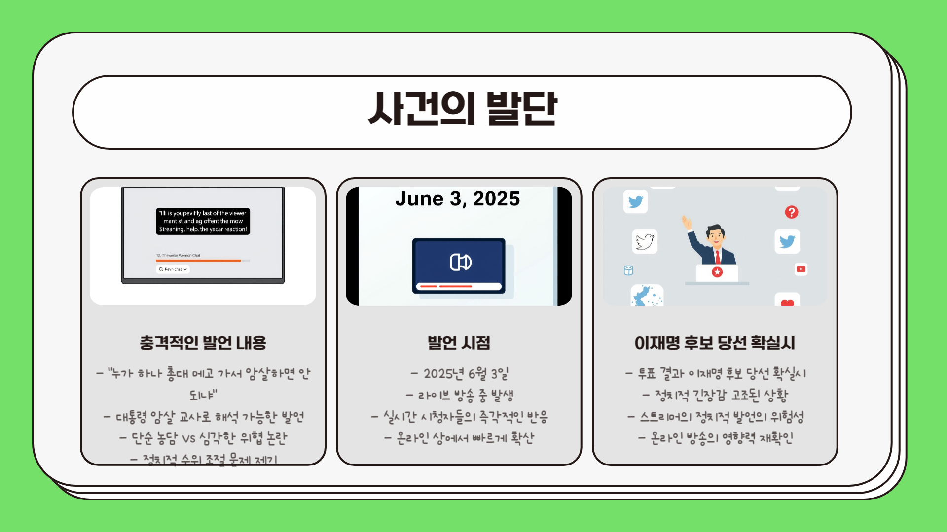 사건의 시작 – “누구 하나 총대 메고 가서 암살…