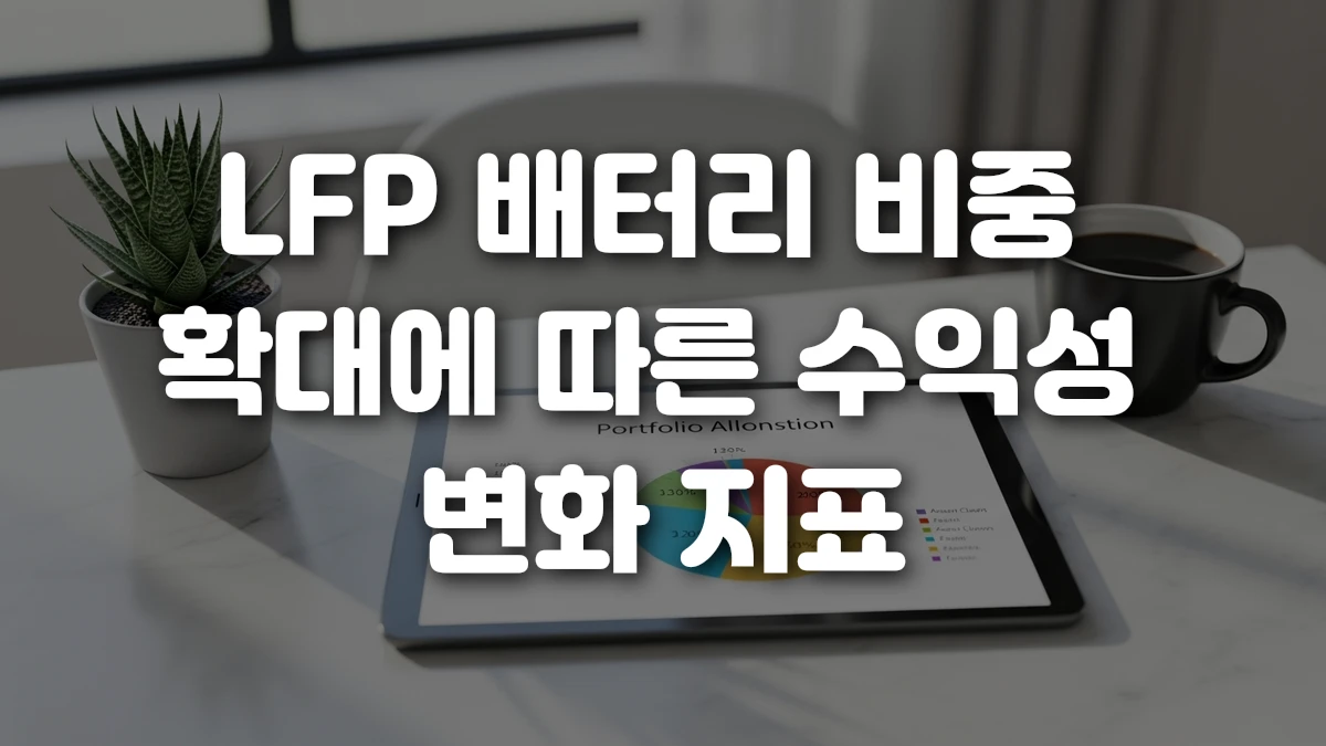 LFP 배터리 비중 확대에 따른 수익성 변화 지표