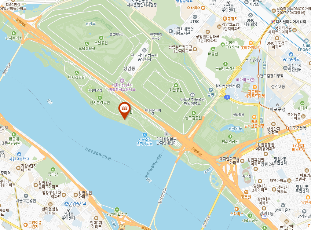 난지물놀이장 지도