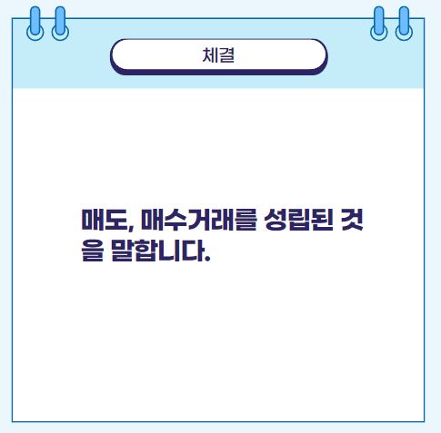 매도, 매수거래를 성립된 것을 말합니다.