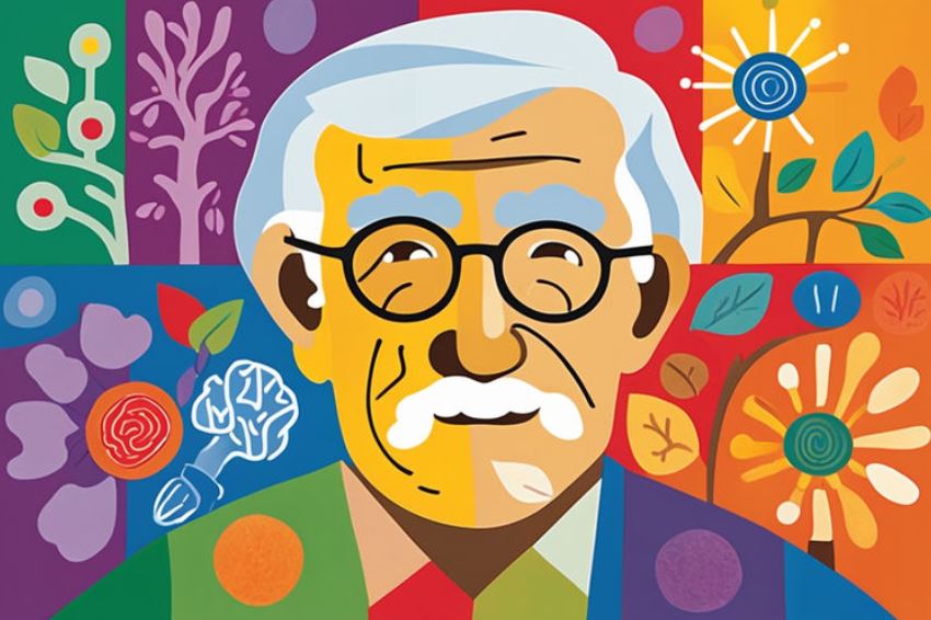 환하게 웃고 있는 건강한 노인