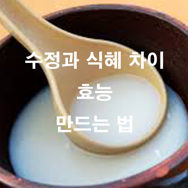 수정과 식혜 차이 효능 만드는 법