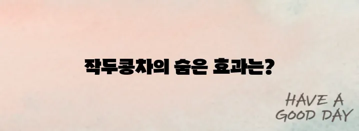 작두콩차 효능과 부작용