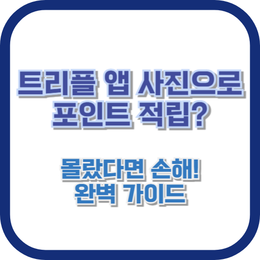 트리플 앱 사진으로 포인트 적립? 몰랐다면 손해! 완벽 가이드