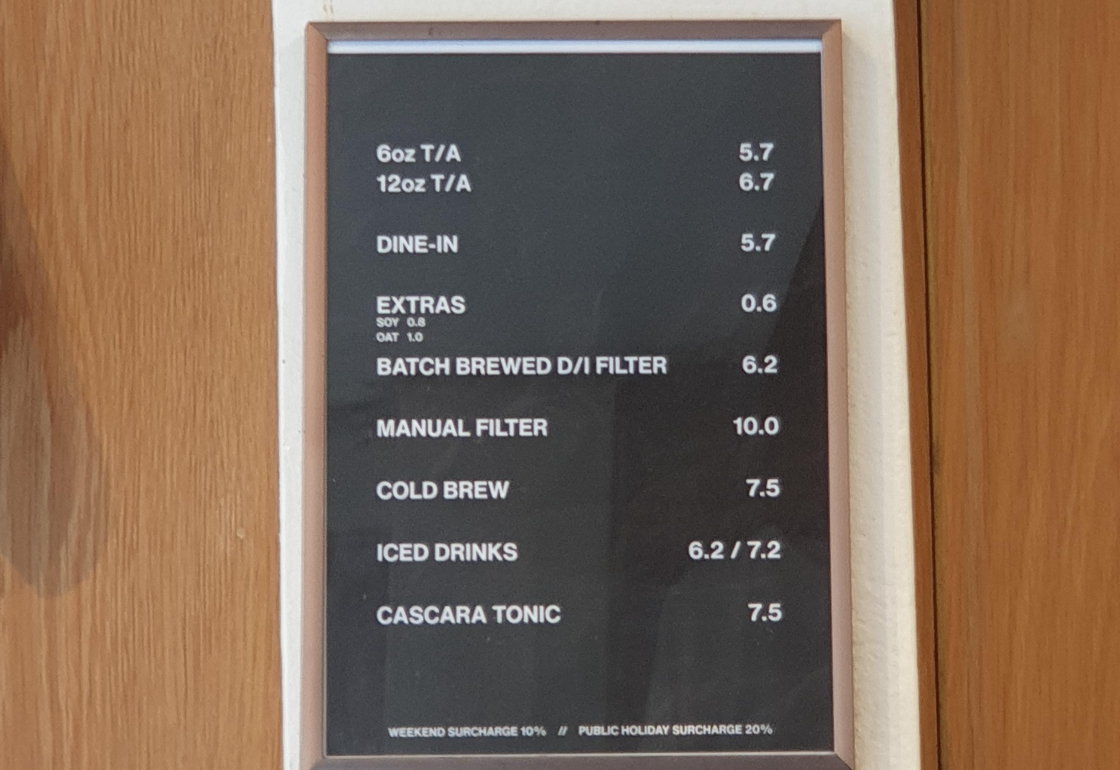 시드니 써리힐즈 커피 투어: Artificer Coffee와 Reuben Hills 그리고 Single O_Artificer Coffee_메뉴판