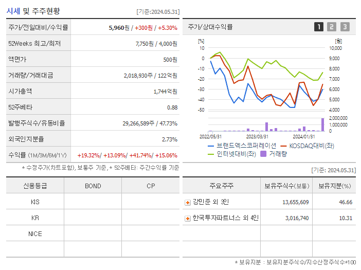 브랜드엑스코퍼레이션_기업개요