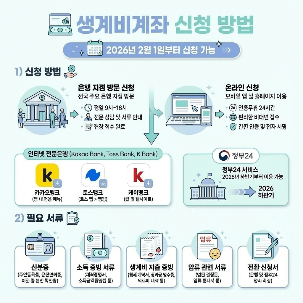 생계비계좌 신청 방법과 필요 서류